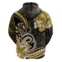 Polynesia Paisley Zip Hoodie Mix Gold Polynesian Pattern LT05 - Polynesian Pride