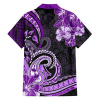 Polynesia Paisley Family Matching Puletasi and Hawaiian Shirt Mix Purple Polynesian Pattern LT05 - Polynesian Pride