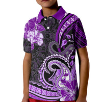Polynesia Paisley Kid Polo Shirt Mix Purple Polynesian Pattern LT05 Kid Purple - Polynesian Pride