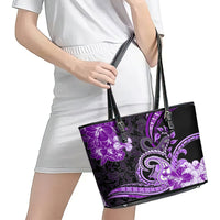 Polynesia Paisley Leather Tote Bag Mix Purple Polynesian Pattern LT05 - Polynesian Pride