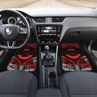 Easter Island Car Mats Polynesian Pattern Emblem LT05 Set 2pcs - Front Black - Polynesian Pride