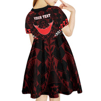 Personalised Easter Island Kid Short Sleeve Dress Polynesian Pattern Emblem LT05 - Polynesian Pride