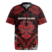 Personalised Easter Island Rugby Jersey Polynesian Pattern Emblem