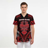Personalised Easter Island Scrub Top Polynesian Pattern Emblem LT05 - Polynesian Pride
