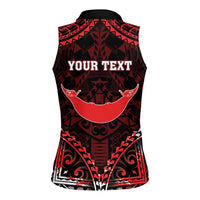 Personalised Easter Island Women Sleeveless Polo Shirt Polynesian Pattern Emblem