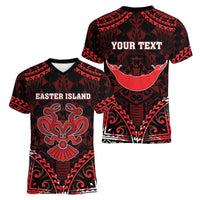 Personalised Easter Island Women V-Neck T-Shirt Polynesian Pattern Emblem LT05 - Polynesian Pride