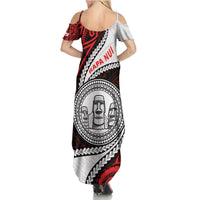 Easter Island Family Matching Summer Maxi Dress and Hawaiian Shirt Moai Statues Polynesian Style