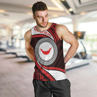 Easter Island Men Tank Top Moai Statues Polynesian Style LT05 Red - Polynesian Pride