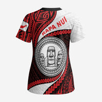 Easter Island Scrub Top Moai Statues Polynesian Style LT05 - Polynesian Pride