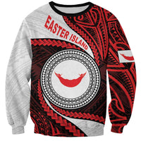 Easter Island Sweatshirt Moai Statues Polynesian Style LT05 Unisex Red - Polynesian Pride