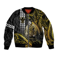 Hawaii Kuhio The Citizen Prince Bomber Jacket Gold Polynesian Tribal Tattoo LT05 Unisex Gold - Polynesian Pride