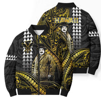Hawaii Kuhio The Citizen Prince Bomber Puffer Jacket Gold Polynesian Tribal Tattoo LT05 - Polynesian Pride