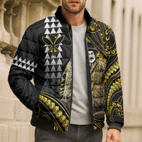 Hawaii Kuhio The Citizen Prince Bomber Puffer Jacket Gold Polynesian Tribal Tattoo LT05 - Polynesian Pride