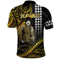 Hawaii Kuhio The Citizen Prince Polo Shirt Gold Polynesian Tribal Tattoo LT05 - Polynesian Pride