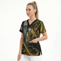 Hawaii Kuhio The Citizen Prince Scrub Top Gold Polynesian Tribal Tattoo LT05 - Polynesian Pride