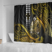Hawaii Kuhio The Citizen Prince Shower Curtain Gold Polynesian Tribal Tattoo LT05 - Polynesian Pride