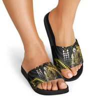 Hawaii Kuhio The Citizen Prince Slide Sandals Gold Polynesian Tribal Tattoo LT05 - Polynesian Pride