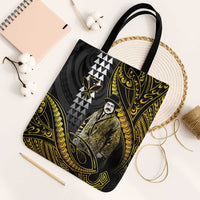 Hawaii Kuhio The Citizen Prince Tote Bag Gold Polynesian Tribal Tattoo LT05 Black Strap One Size Gold - Polynesian Pride