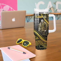 Hawaii Kuhio The Citizen Prince Tumbler With Handle Gold Polynesian Tribal Tattoo LT05 - Polynesian Pride