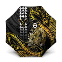 Hawaii Kuhio The Citizen Prince Umbrella Gold Polynesian Tribal Tattoo LT05 One Size Folded 11.42 inch Opened Diameter 37.4 inch Gold - Polynesian Pride