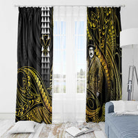 Hawaii Kuhio The Citizen Prince Window Curtain Gold Polynesian Tribal Tattoo LT05 - Polynesian Pride