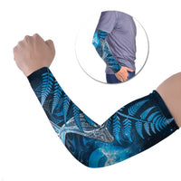 New Zealand Matariki Arm Sleeves Maori Koru With Humpback Whale Blue LT05 Set of 2 Blue - Polynesian Pride