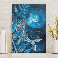 New Zealand Matariki Canvas Wall Art Maori Koru With Humpback Whale Blue LT05 Without Frame Blue - Polynesian Pride