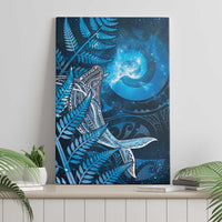 New Zealand Matariki Canvas Wall Art Maori Koru With Humpback Whale Blue LT05 - Polynesian Pride