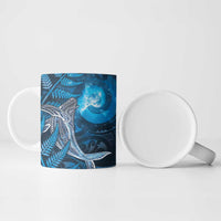New Zealand Matariki Ceramic Mug Maori Koru With Humpback Whale Blue LT05 - Polynesian Pride