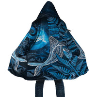 New Zealand Matariki Cloak Maori Koru With Humpback Whale Blue LT05 Unisex Blue - Polynesian Pride