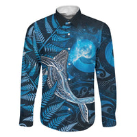 New Zealand Matariki Family Matching Short Sleeve Bodycon Dress and Hawaiian Shirt Maori Koru With Humpback Whale Blue