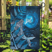 New Zealand Matariki Garden Flag Maori Koru With Humpback Whale Blue LT05 Garden Flag Blue - Polynesian Pride