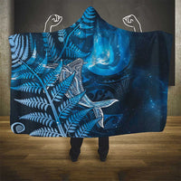 New Zealand Matariki Hooded Blanket Maori Koru With Humpback Whale Blue LT05 - Polynesian Pride