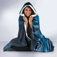 New Zealand Matariki Hooded Blanket Maori Koru With Humpback Whale Blue LT05 - Polynesian Pride
