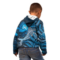 New Zealand Matariki Kid Hoodie Maori Koru With Humpback Whale Blue LT05 - Polynesian Pride
