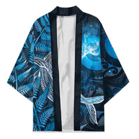 New Zealand Matariki Kimono Maori Koru With Humpback Whale Blue LT05 Unisex Blue - Polynesian Pride