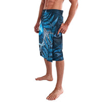 New Zealand Matariki Lavalava Maori Koru With Humpback Whale Blue LT05 - Polynesian Pride