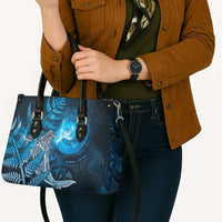 New Zealand Matariki Leather Bag Maori Koru With Humpback Whale Blue LT05 - Polynesian Pride
