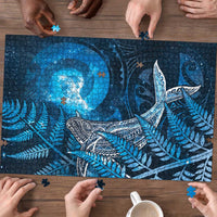 New Zealand Matariki Puzzle Maori Koru With Humpback Whale Blue LT05 - Polynesian Pride