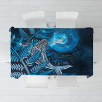 New Zealand Matariki Tablecloth Maori Koru With Humpback Whale Blue LT05 Blue - Polynesian Pride
