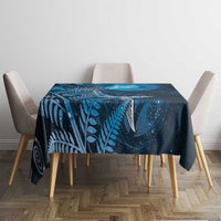 New Zealand Matariki Tablecloth Maori Koru With Humpback Whale Blue LT05 - Polynesian Pride