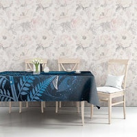 New Zealand Matariki Tablecloth Maori Koru With Humpback Whale Blue LT05 - Polynesian Pride
