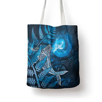 New Zealand Matariki Tote Bag Maori Koru With Humpback Whale Blue LT05 - Polynesian Pride