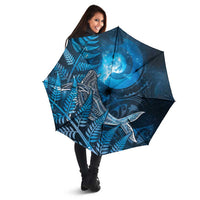 New Zealand Matariki Umbrella Maori Koru With Humpback Whale Blue LT05 - Polynesian Pride