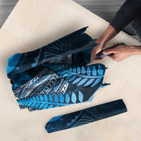 New Zealand Matariki Umbrella Maori Koru With Humpback Whale Blue LT05 - Polynesian Pride