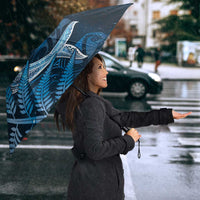 New Zealand Matariki Umbrella Maori Koru With Humpback Whale Blue LT05 - Polynesian Pride