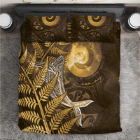 New Zealand Matariki Bedding Set Maori Koru With Humpback Whale Gold LT05 Gold - Polynesian Pride