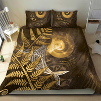 New Zealand Matariki Bedding Set Maori Koru With Humpback Whale Gold LT05 - Polynesian Pride