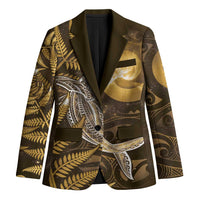 New Zealand Matariki Blazer Maori Koru With Humpback Whale Gold LT05 Unisex Gold - Polynesian Pride