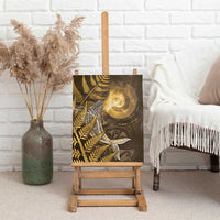 New Zealand Matariki Canvas Wall Art Maori Koru With Humpback Whale Gold LT05 - Polynesian Pride